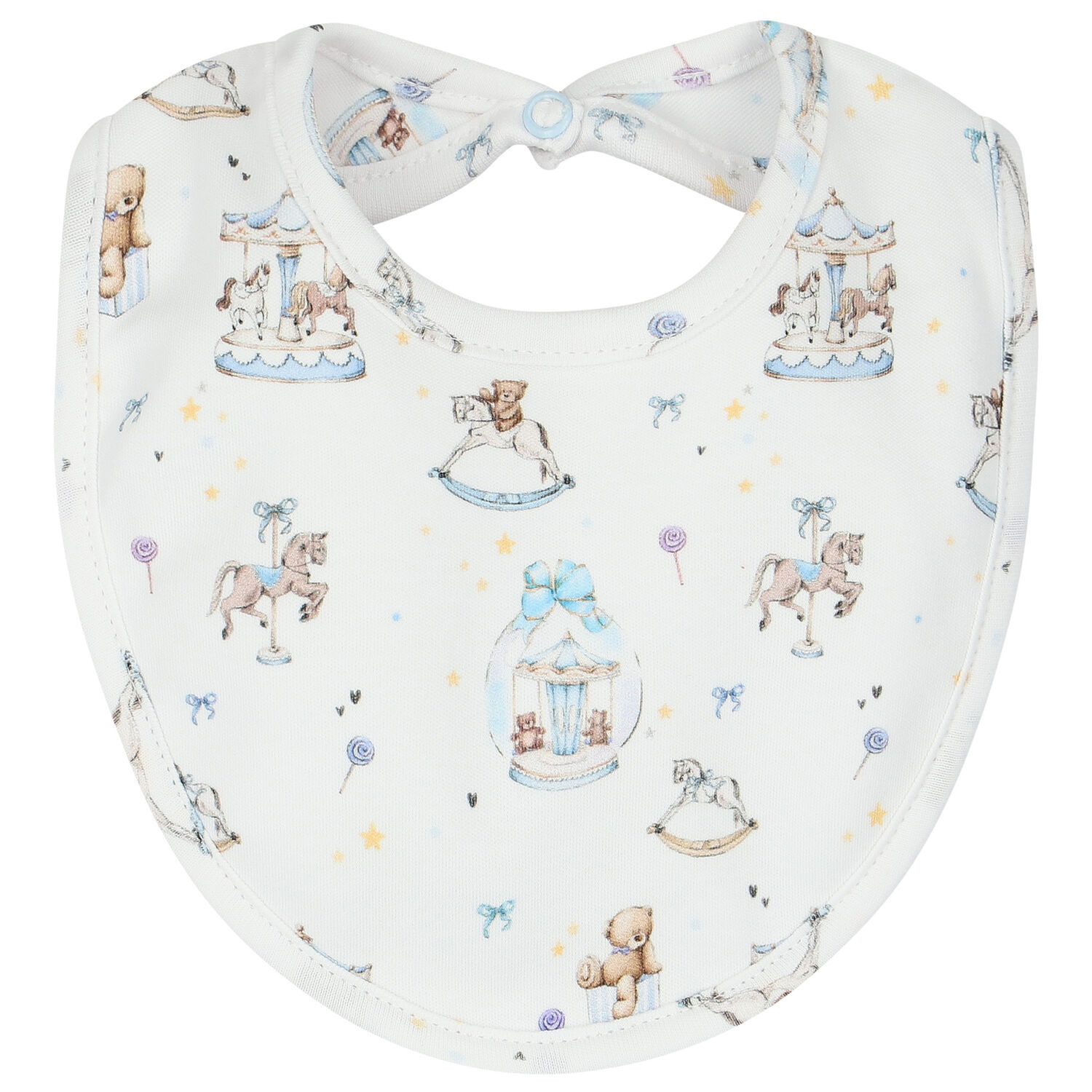 Baby Boys White & Blue Carousel Babygrow Set, 1, hi-res